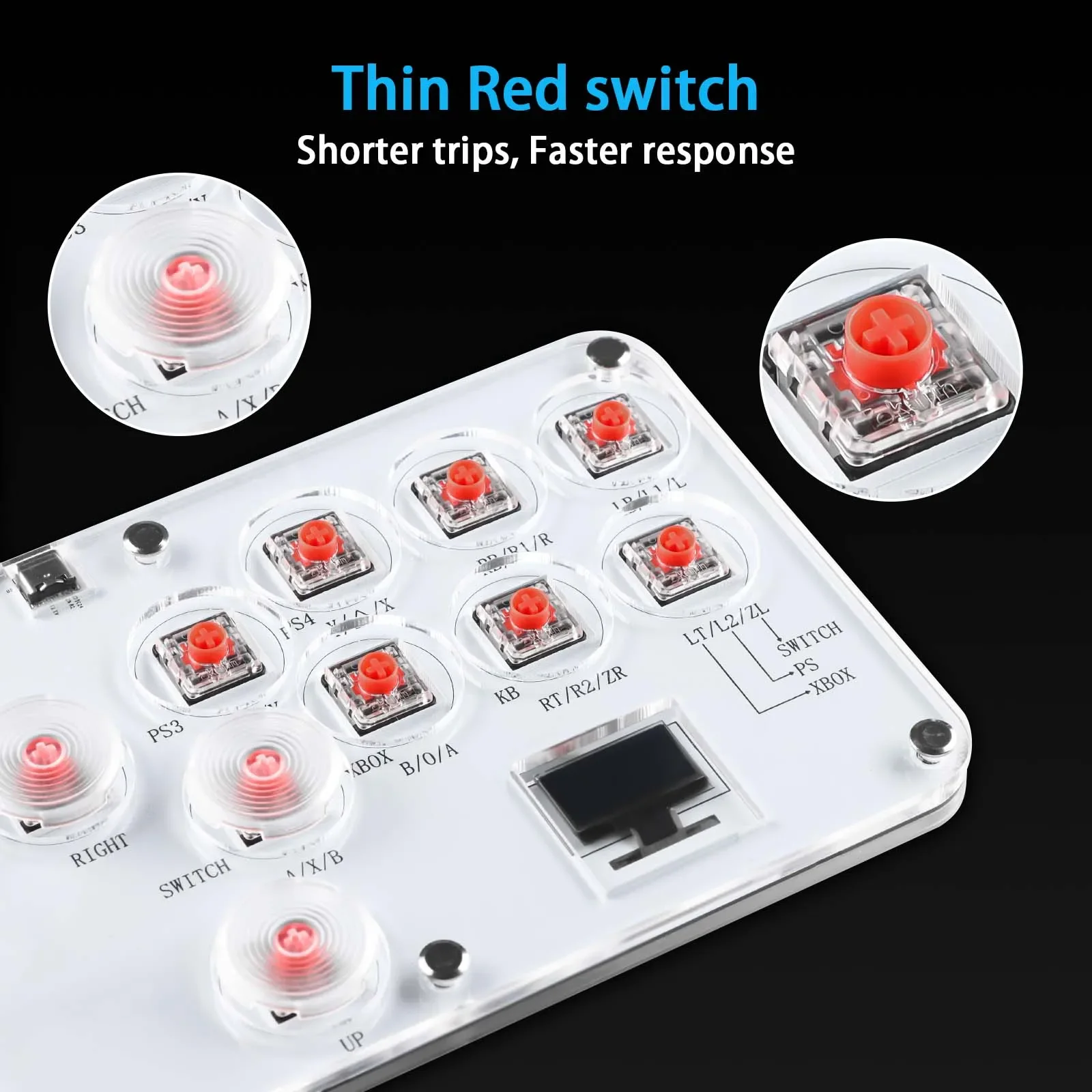 Arcade Fight Stick Hitbox Leverless - 12 toetsen All-Button Arcade Fightstick-toetsenbord Hitbox