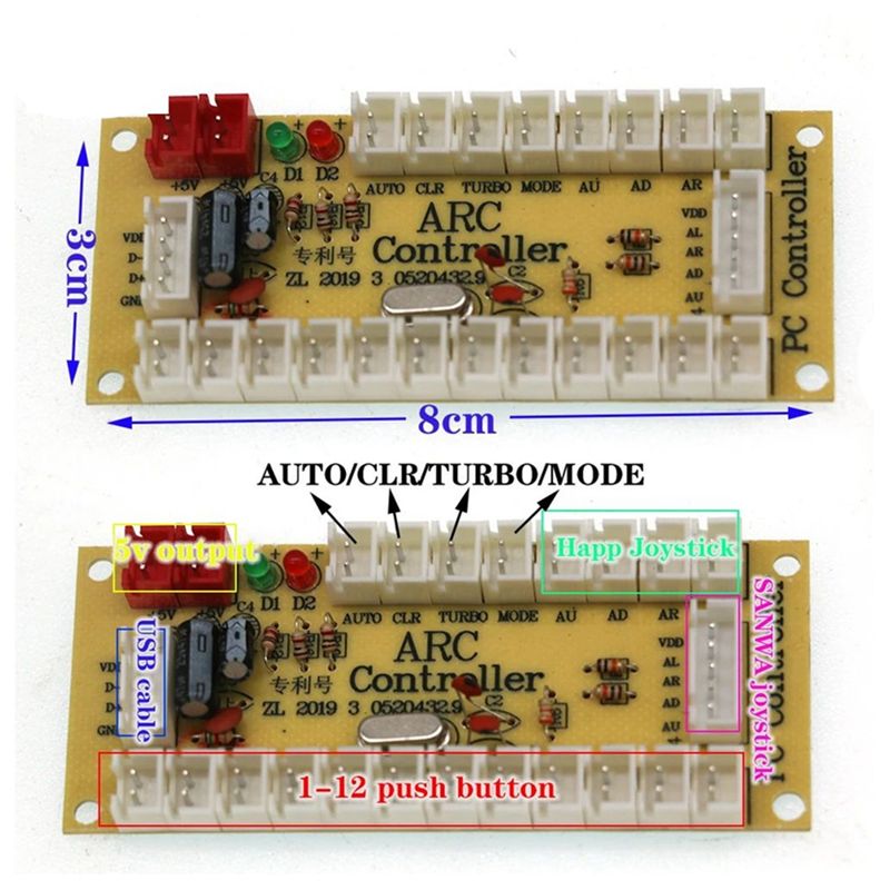 T23C 10 PCS ARC968 PS3 Usb Con - Arcade Encoder Board Zero Delay Usb recensie en prijs