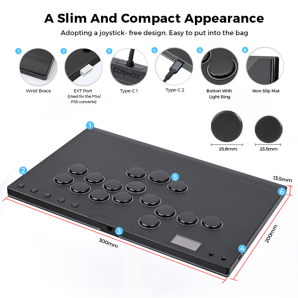 Haute42 M Gen2 Aluminium Alloy - Arcade Fight Stick Hitbox Leverless recensie en prijs